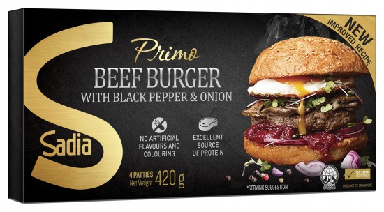 Primo Beef Burger with Black Pepper & Onion