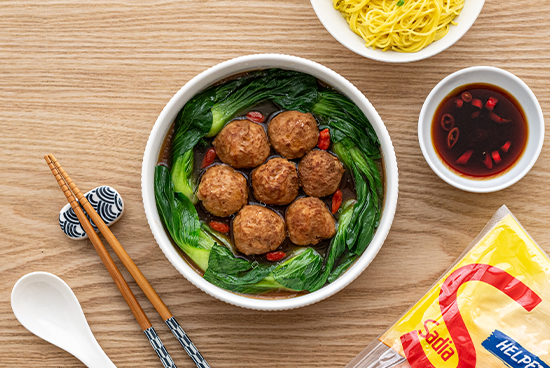 Lion Head Chicken Meatball Soup